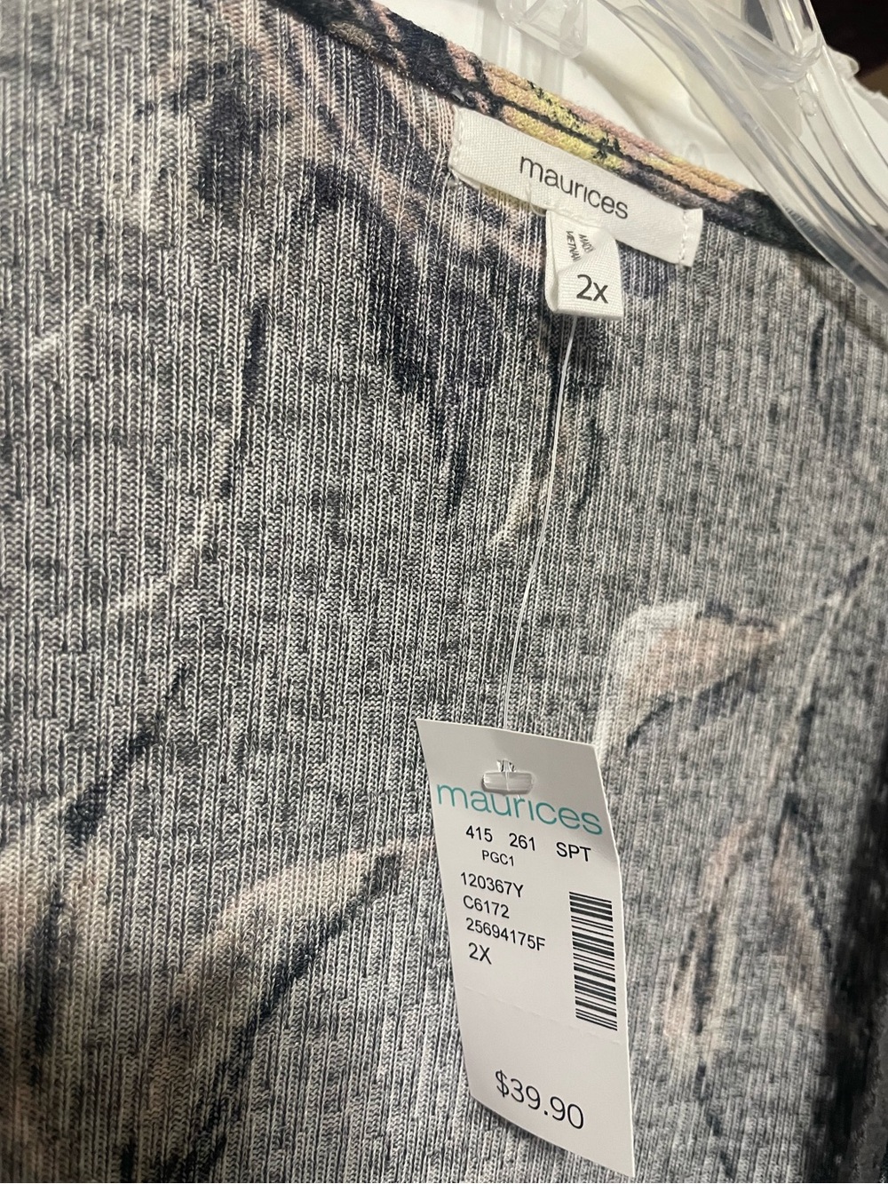 Maurices Gray Floral Crochet Trim Kimono size 2X NWT boho festival romantic - Picture 13 of 14